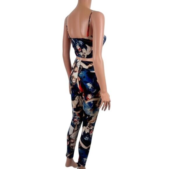 Fashion Nova Long Ago Artistic Print Biblical Masterpiece Legging Set  Sz Small - Picture 5 of 11